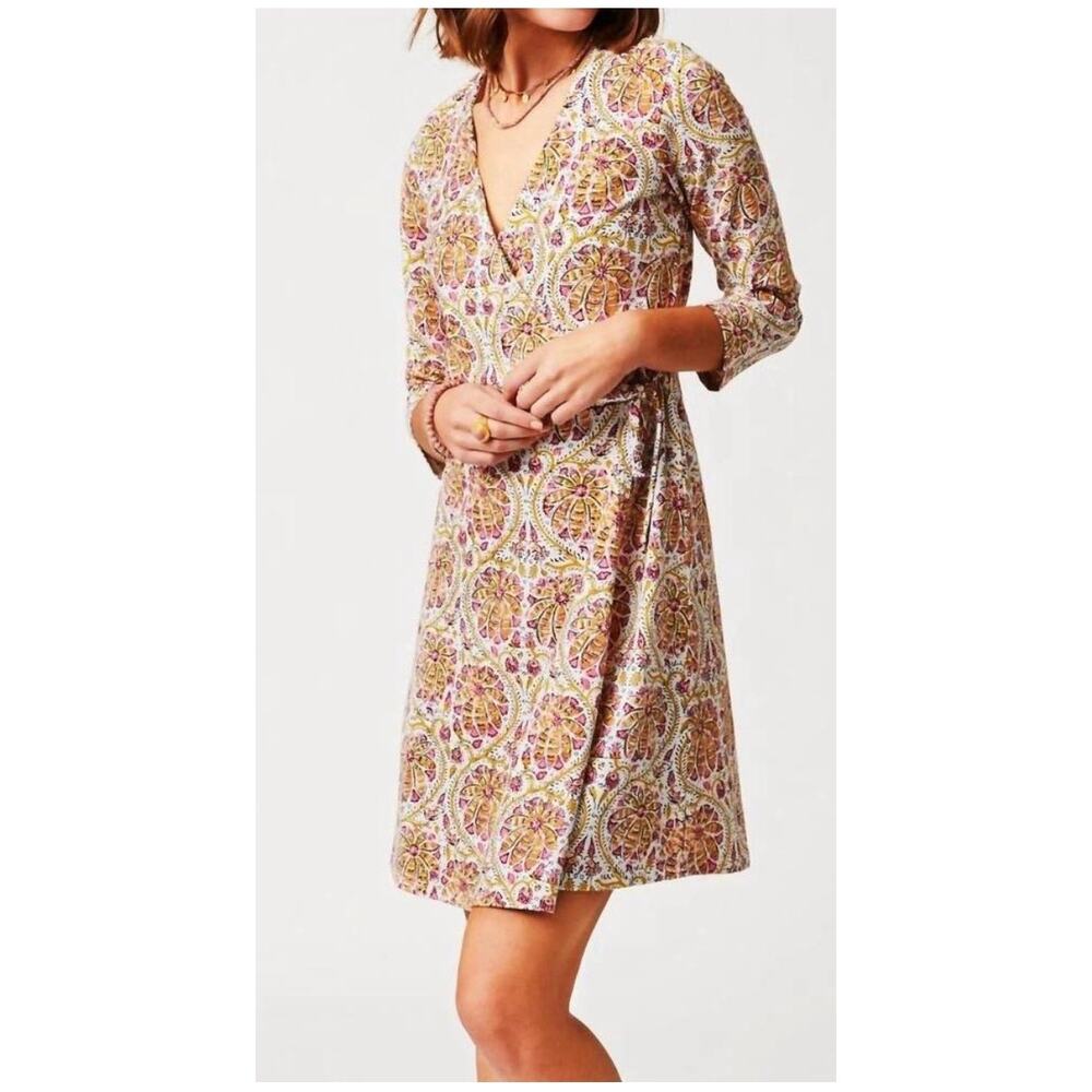 Spartina 449 womens wrap dress paisley floral faux V-neckline feminine soft